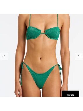 triangl swimwear Emerald Shimmer Tie-Side Bikini Set